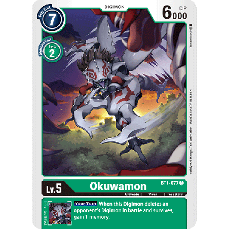Digimon_TCG_BT1-077_Okuwamon_Common_New_Evolution_Card_Game
