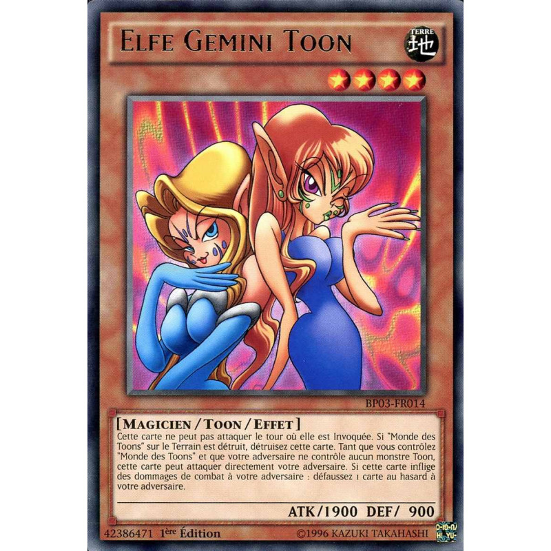 Yu-Gi-Oh-TCG-BP03-FR014-R-Elfe-Gemini-Toon-Battle-Pack-3-La-Ligue-des-Monstres