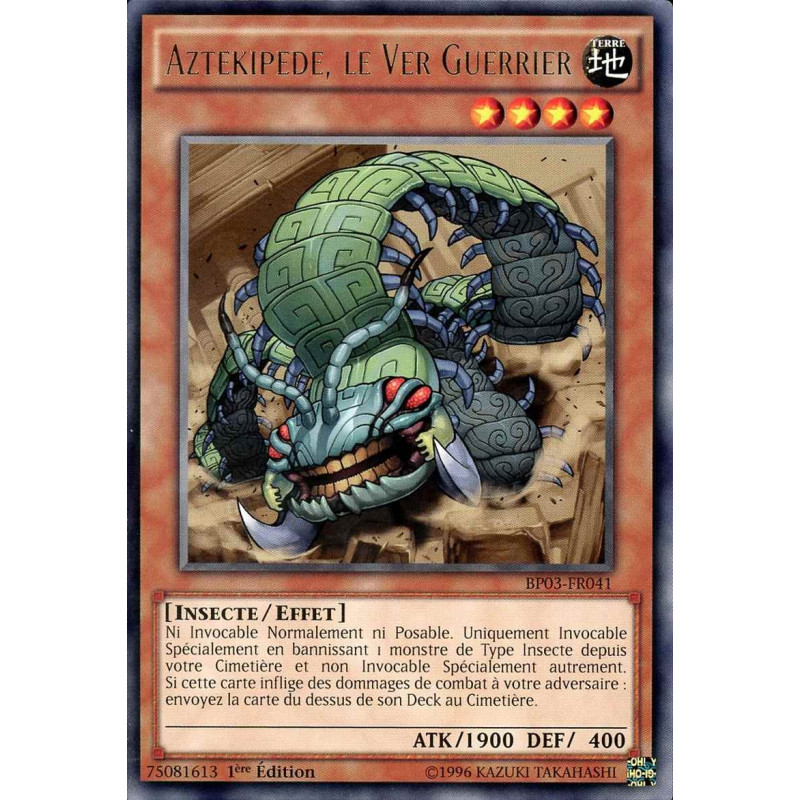 Yu-Gi-Oh-TCG-BP03-FR041-R-Aztekipede-le-Ver-Guerrier-Battle-Pack-3-La-Ligue-des-Monstres