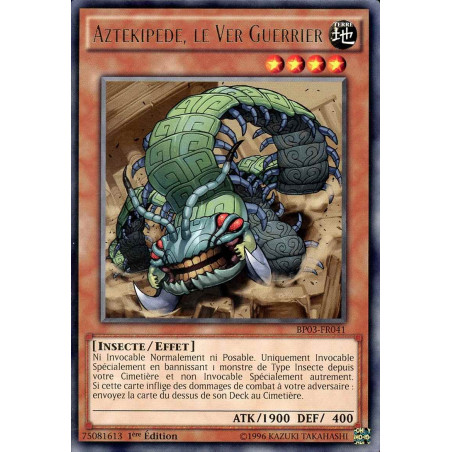 Yu-Gi-Oh-TCG-BP03-FR041-R-Aztekipede-le-Ver-Guerrier-Battle-Pack-3-La-Ligue-des-Monstres