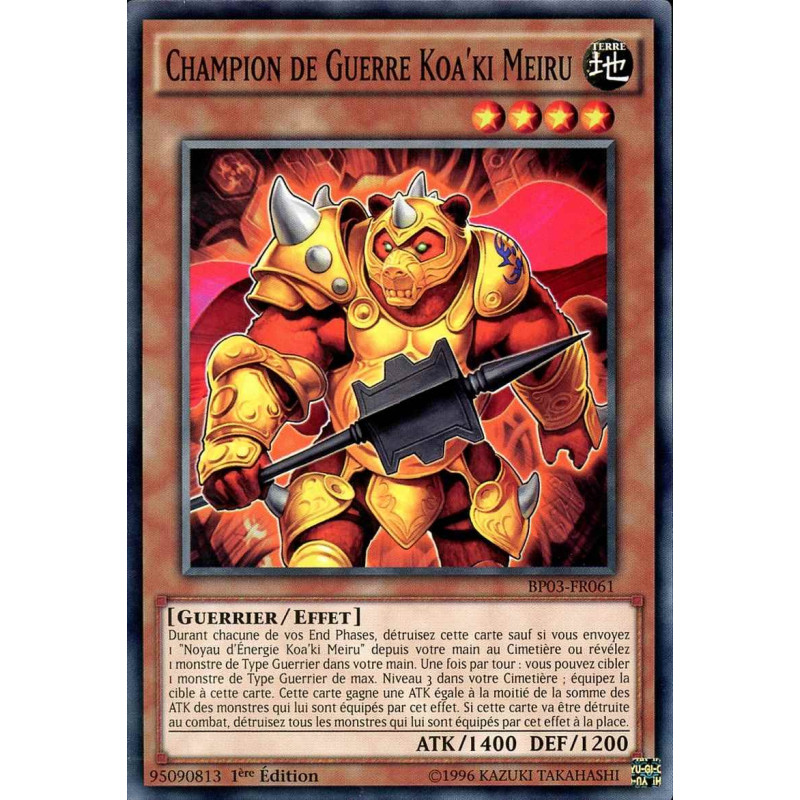Yu-Gi-Oh-TCG-BP03-FR061-R-Champion-de-Guerre-Koa-ki-Meiru-Battle-Pack-3-La-Ligue-des-Monstres