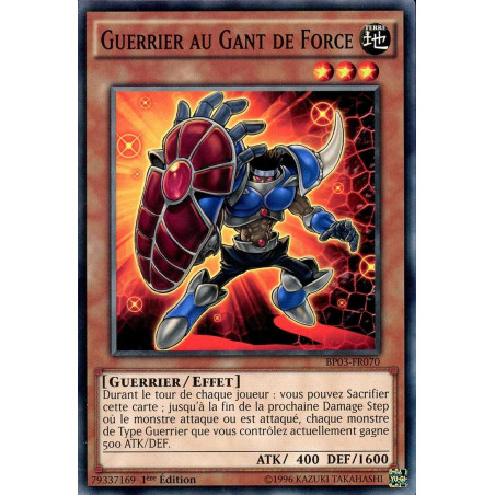 Yu-Gi-Oh-TCG-BP03-FR070-R-Guerrier-au-Gant-de-Force-Battle-Pack-3-La-Ligue-des-Monstres