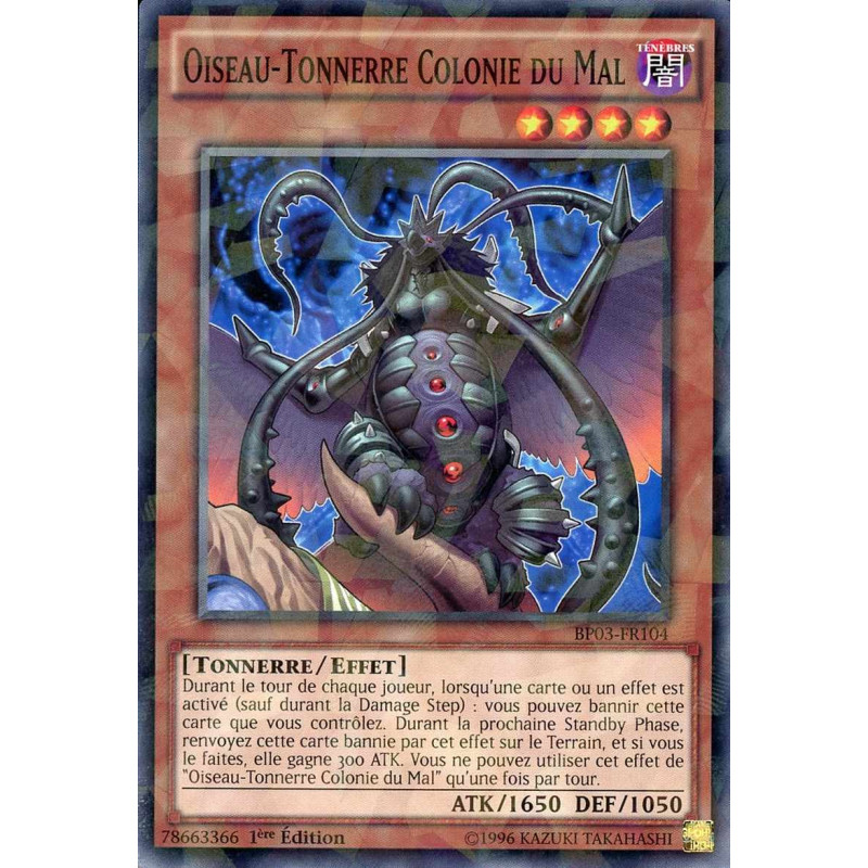 Yu-Gi-Oh-TCG-SH-BP03-FR104-SH-Oiseau-Tonnerre-Colonie-du-Mal-Battle-Pack-3-La-Ligue-des-Monstres