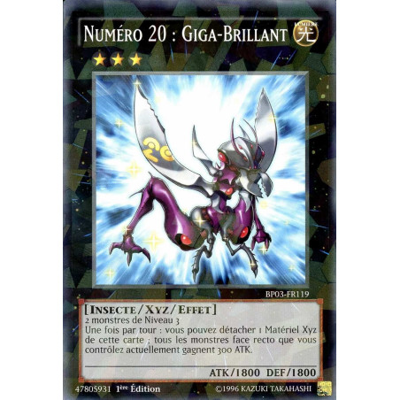 Yu-Gi-Oh-TCG-SH-BP03-FR119-SH-Num-ro-20-Giga-Brillant-Battle-Pack-3-La-Ligue-des-Monstres