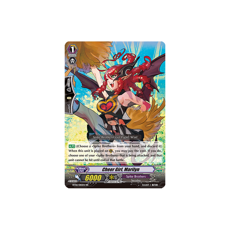 Vanguard_TCG_card_BT02_010EN_RR_Cheer_Girl_Marilyn_Onslaught_of_Dragon_Souls