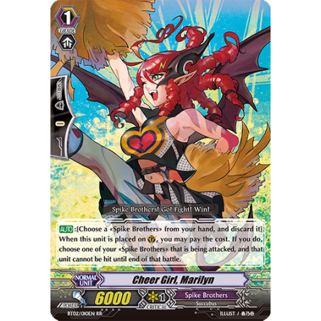 Vanguard_TCG_card_BT02_010EN_RR_Cheer_Girl_Marilyn_Onslaught_of_Dragon_Souls