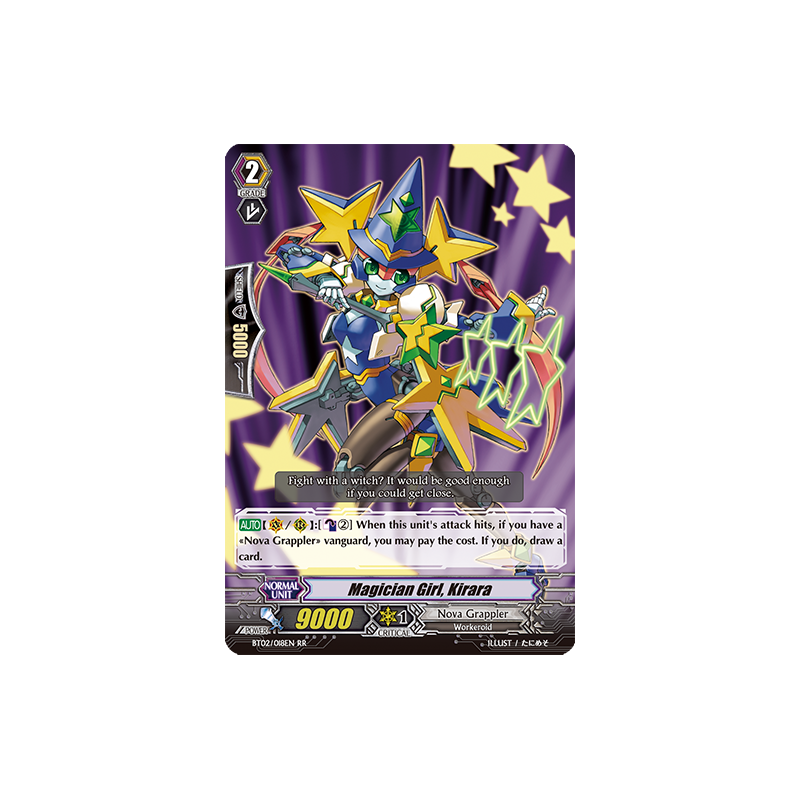Vanguard_TCG_card_BT02_018EN_RR_Magician_Girl_Kirara_Onslaught_of_Dragon_Souls
