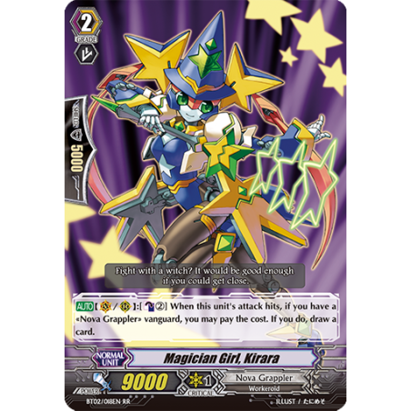 Vanguard_TCG_card_BT02_018EN_RR_Magician_Girl_Kirara_Onslaught_of_Dragon_Souls
