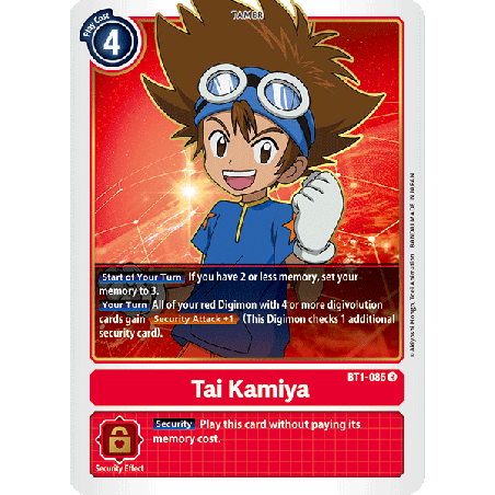 Digimon_TCG_BT1-085_Tai_Kamiya_Rare_New_Evolution_Card_Game