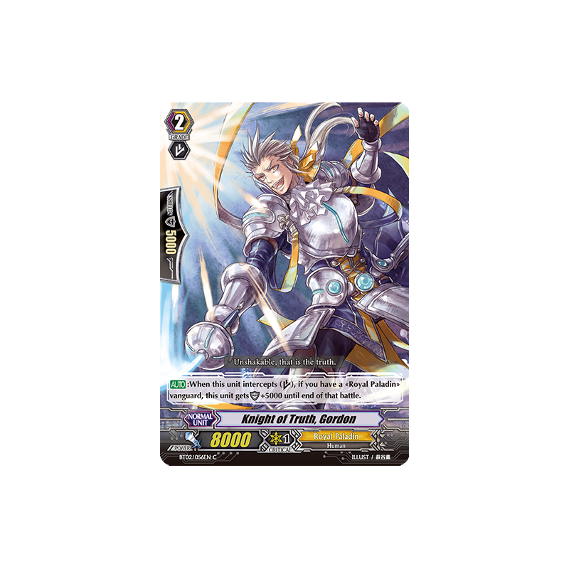 Vanguard_TCG_card_BT02_056EN_C_Knight_of_Truth_Gordon_Onslaught_of_Dragon_Souls