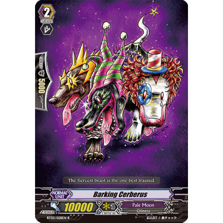 Vanguard_TCG_card_BT03_028EN_R_Barking_Cerberus_Demonic_Lord_Invasion