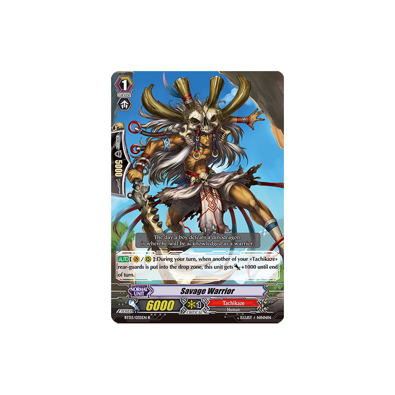 Vanguard_TCG_card_BT03_035EN_R_Savage_Warrior_Demonic_Lord_Invasion