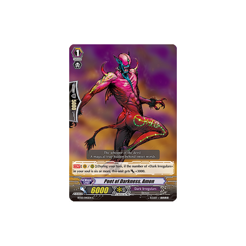 Vanguard_TCG_card_BT03_045EN_C_Poet_of_Darkness_Amon_Demonic_Lord_Invasion