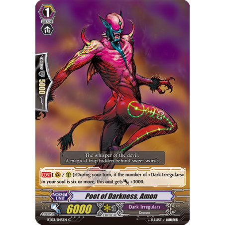 Vanguard_TCG_card_BT03_045EN_C_Poet_of_Darkness_Amon_Demonic_Lord_Invasion