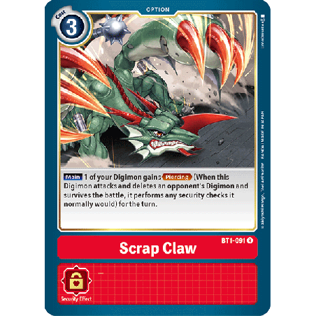 Digimon_TCG_BT1-091_Scrap_Claw_Rare_New_Evolution_Card_Game