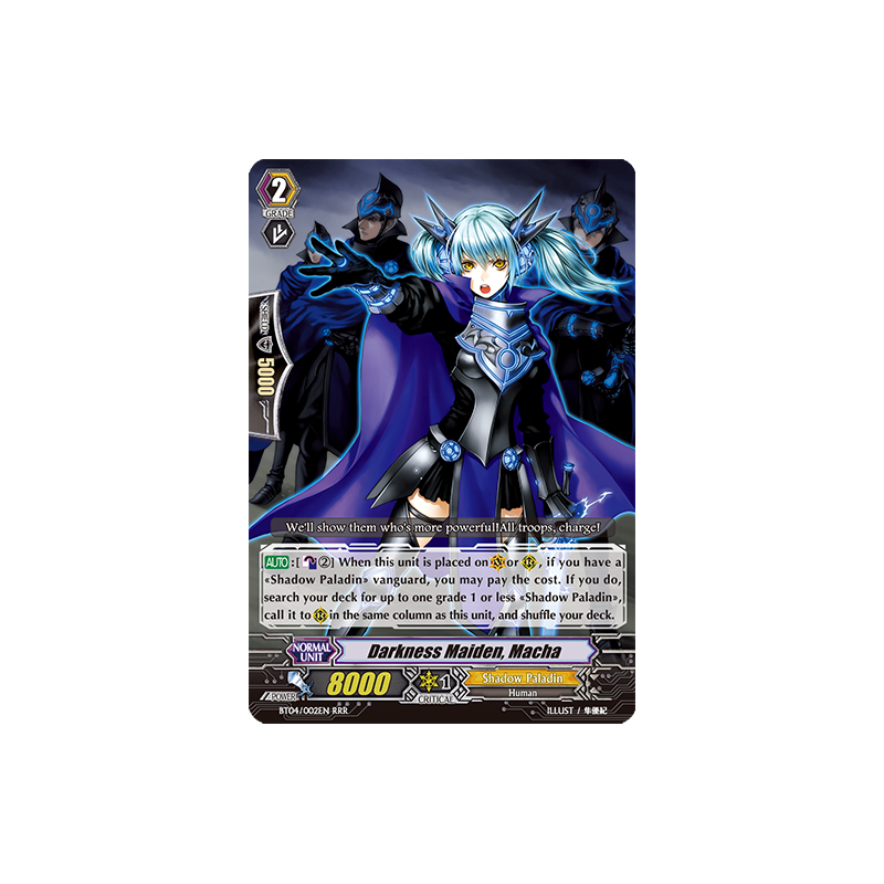 Vanguard_TCG_card_BT04_002EN_RRR_Darkness_Maiden_Macha_Eclipse_of_Illusionary_Shadows