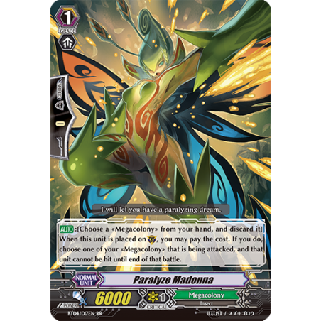 Vanguard_TCG_card_BT04_017EN_RR_Paralyze_Madonna_Eclipse_of_Illusionary_Shadows