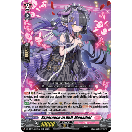 Vanguard_TCG_card_DZ-BT11_039EN_RR_Esperance_in_Hell_Menadiel_Symphony_of_Might_Bloom