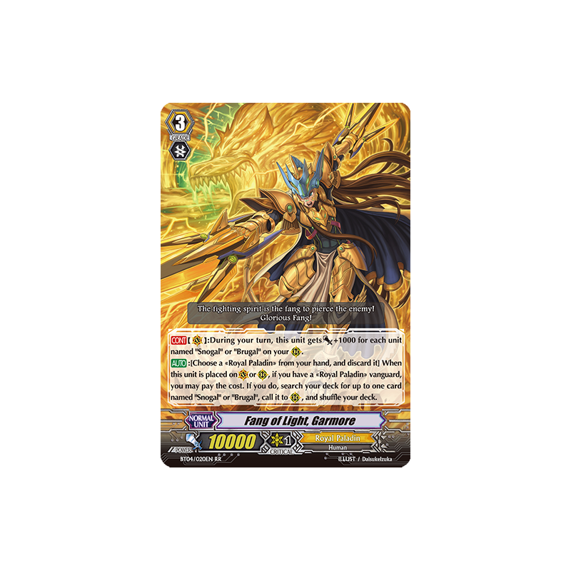 Vanguard_TCG_card_BT04_020EN_RR_Fang_of_Light_Garmore_Eclipse_of_Illusionary_Shadows