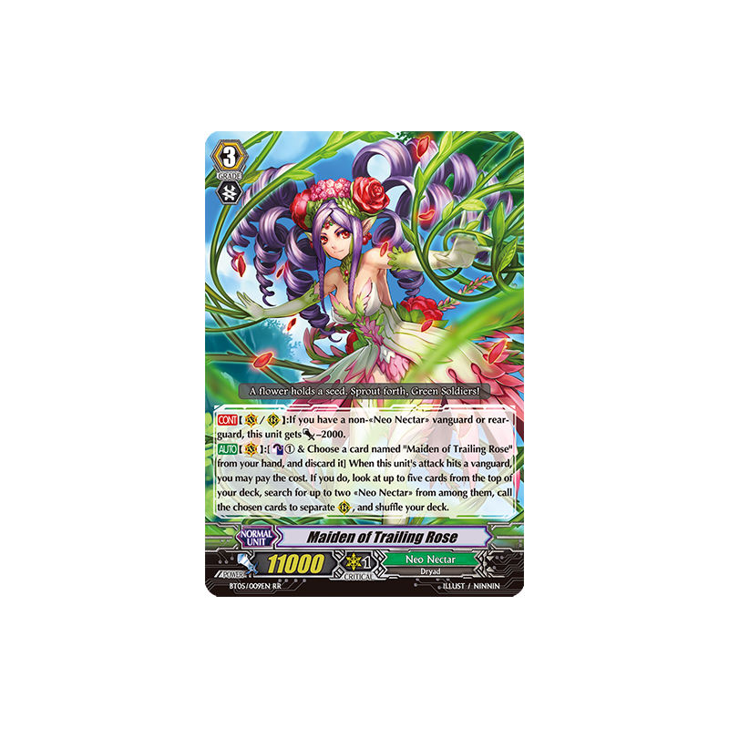 Vanguard_TCG_card_BT05_009EN_RR_Maiden_of_Trailing_Rose_Awakening_of_Twin_Blades