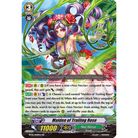Vanguard_TCG_card_BT05_009EN_RR_Maiden_of_Trailing_Rose_Awakening_of_Twin_Blades