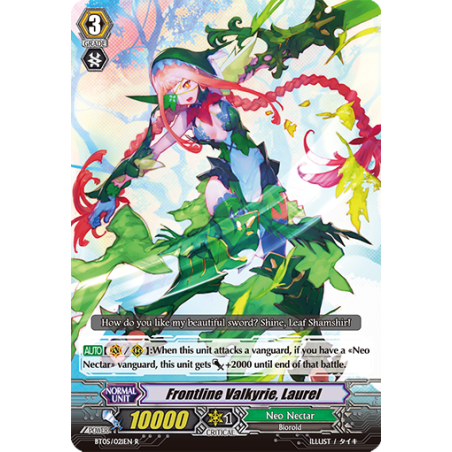 Vanguard_TCG_card_BT05_021EN_R_Frontline_Valkyrie_Laurel_Awakening_of_Twin_Blades