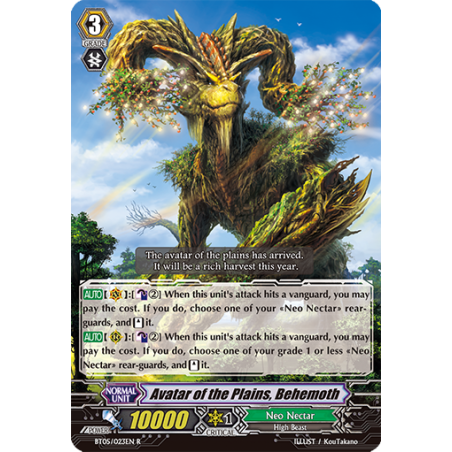 Vanguard_TCG_card_BT05_023EN_R_Avatar_of_the_Plains_Behemoth_Awakening_of_Twin_Blades