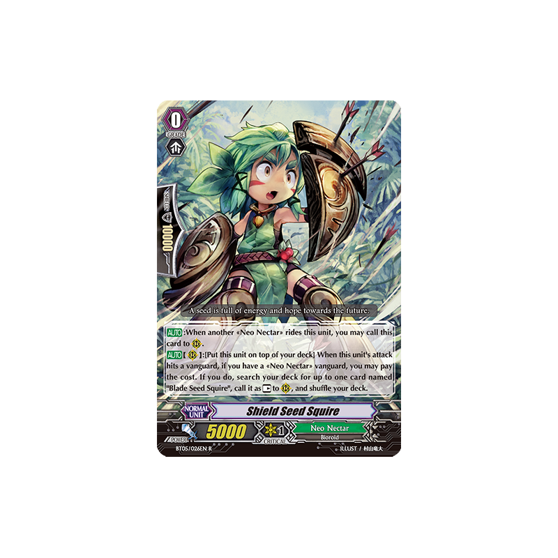 Vanguard_TCG_card_BT05_026EN_R_Shield_Seed_Squire_Awakening_of_Twin_Blades