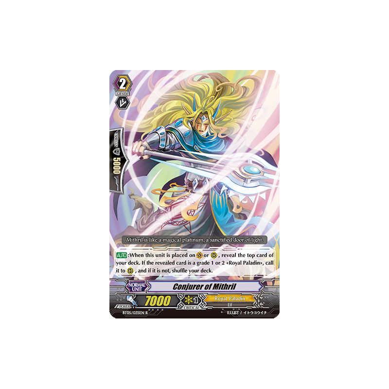 Vanguard_TCG_card_BT05_035EN_R_Conjurer_of_Mithril_Awakening_of_Twin_Blades