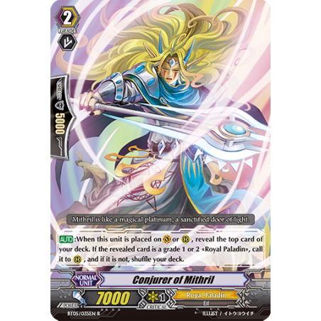 Vanguard_TCG_card_BT05_035EN_R_Conjurer_of_Mithril_Awakening_of_Twin_Blades