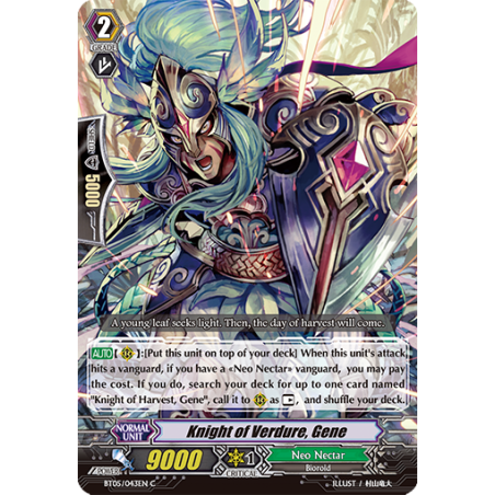 Vanguard_TCG_card_BT05_043EN_C_Knight_of_Verdure_Gene_Awakening_of_Twin_Blades