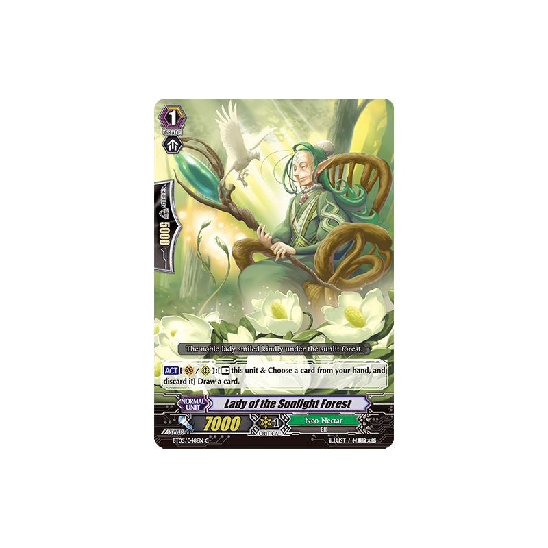 Vanguard_TCG_card_BT05_048EN_C_Lady_of_the_Sunlight_Forest_Awakening_of_Twin_Blades