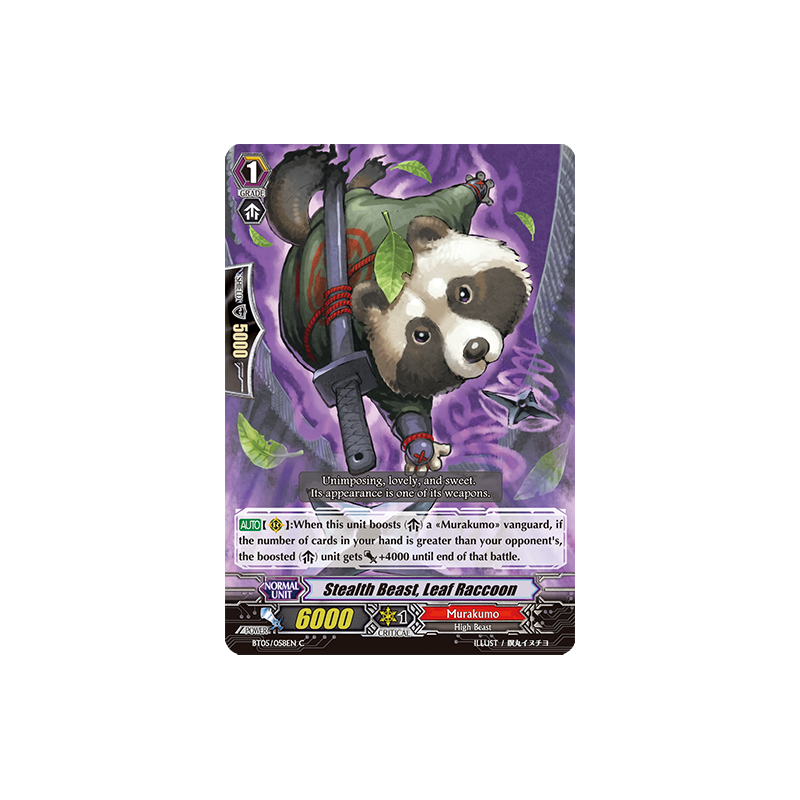 Vanguard_TCG_card_BT05_058EN_C_Stealth_Beast_Leaf_Raccoon_Awakening_of_Twin_Blades