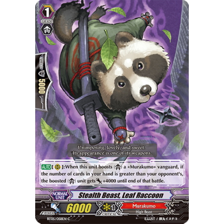 Vanguard_TCG_card_BT05_058EN_C_Stealth_Beast_Leaf_Raccoon_Awakening_of_Twin_Blades