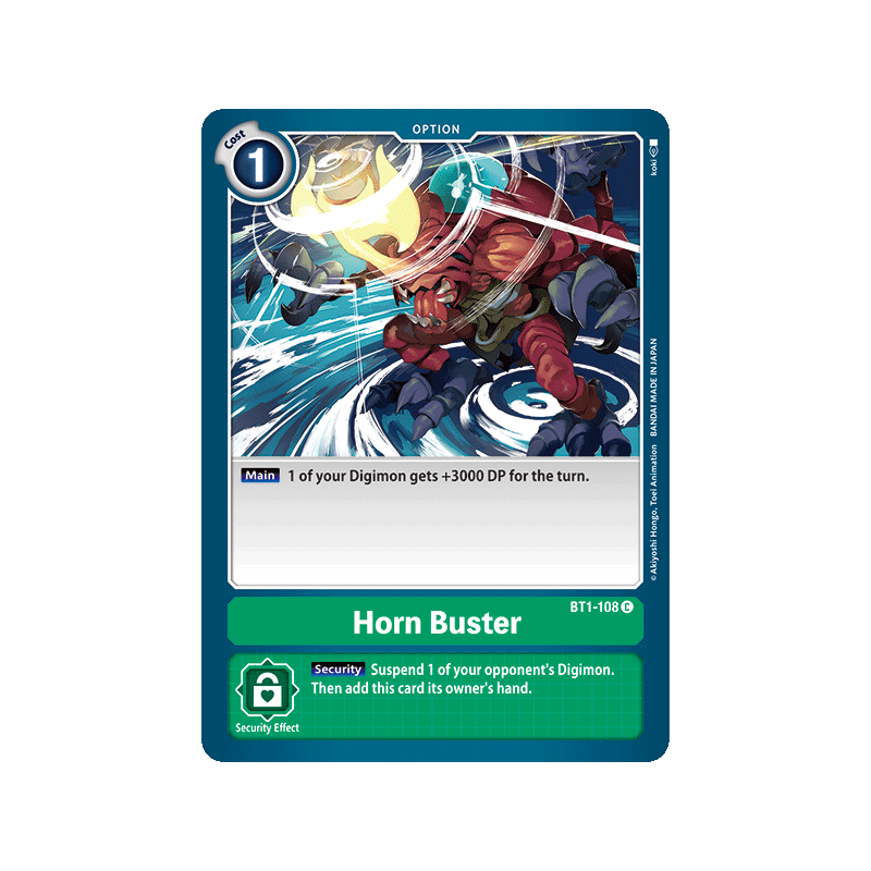 Digimon_TCG_BT1-108_Horn_Buster_Common_New_Evolution_Card_Game