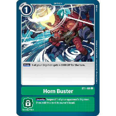 Digimon_TCG_BT1-108_Horn_Buster_Common_New_Evolution_Card_Game