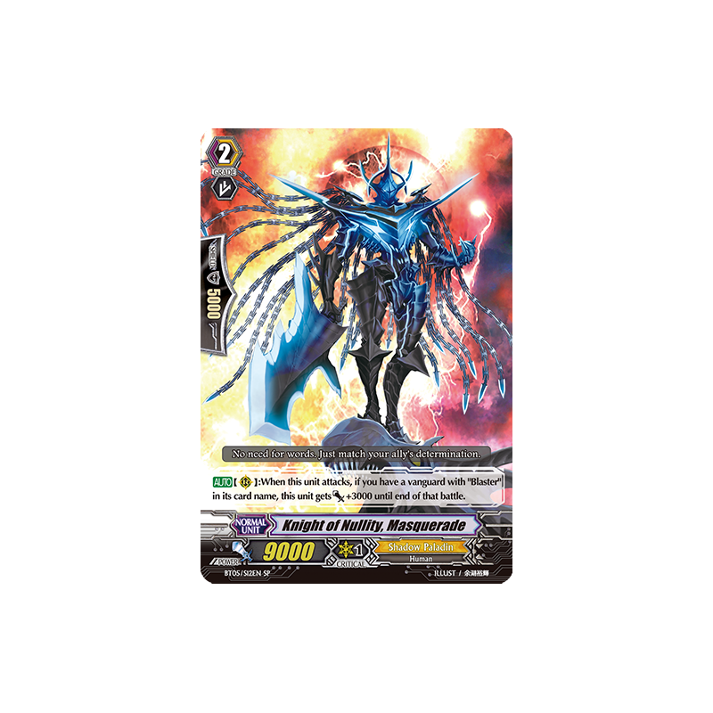 Vanguard_TCG_card_BT05_S12EN_SP_Knight_of_Nullity_Masquerade_Awakening_of_Twin_Blades