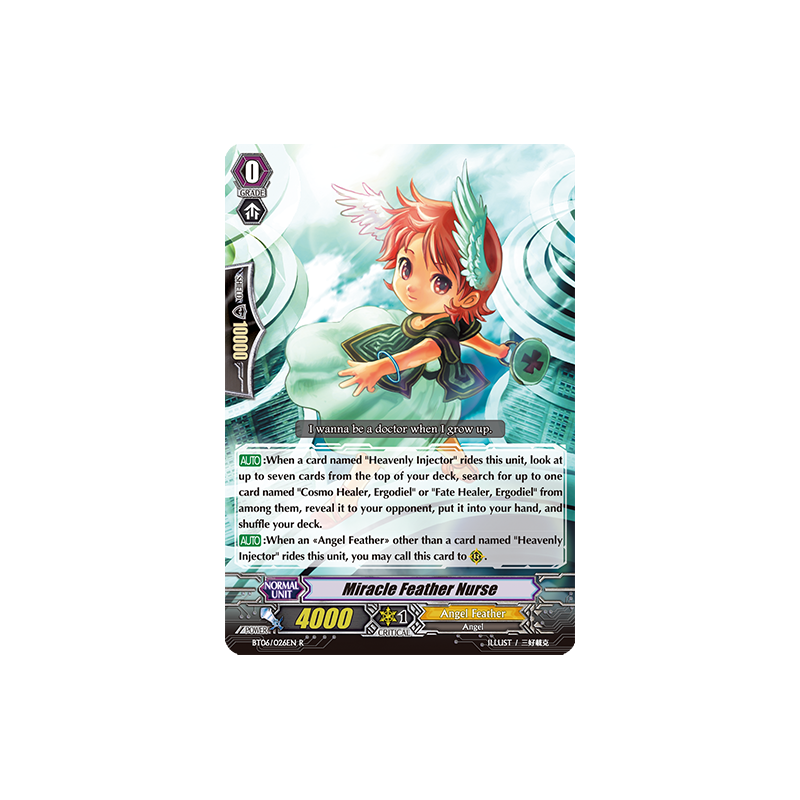 Vanguard_TCG_card_BT06_026EN_R_Miracle_Feather_Nurse_Breaker_of_Limits