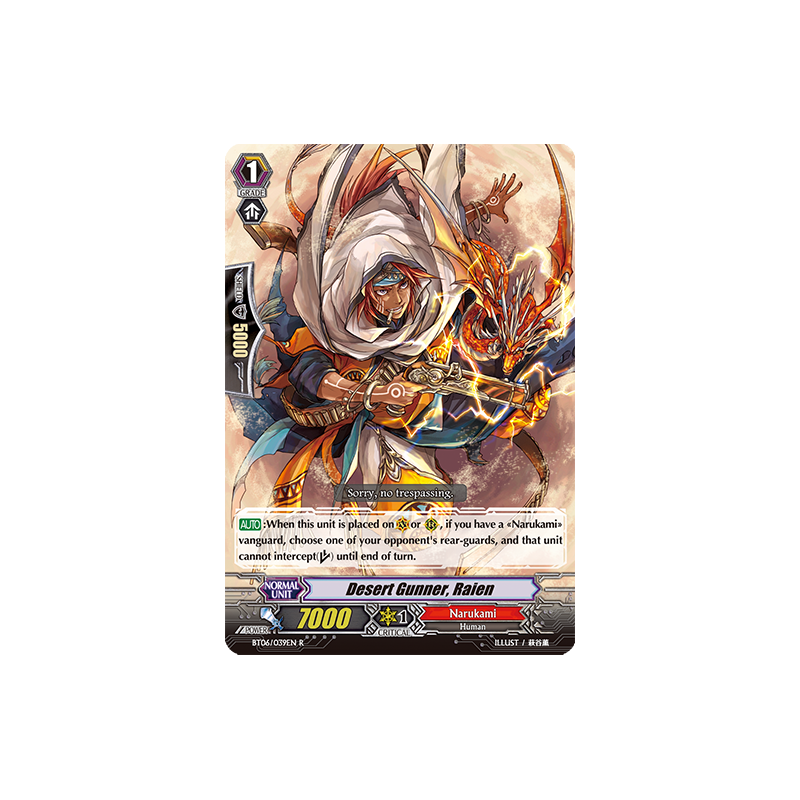 Vanguard_TCG_card_BT06_039EN_R_Desert_Gunner_Raien_Breaker_of_Limits