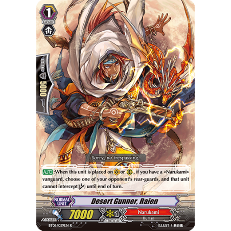 Vanguard_TCG_card_BT06_039EN_R_Desert_Gunner_Raien_Breaker_of_Limits