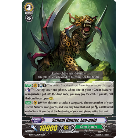 Vanguard_TCG_card_BT07_001EN_RRR_School_Hunter_Leo-pald_Breaker_of_Limits