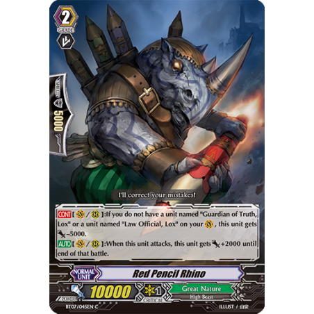 Vanguard_TCG_card_BT07_045EN_C_Red_Pencil_Rhino_Breaker_of_Limits