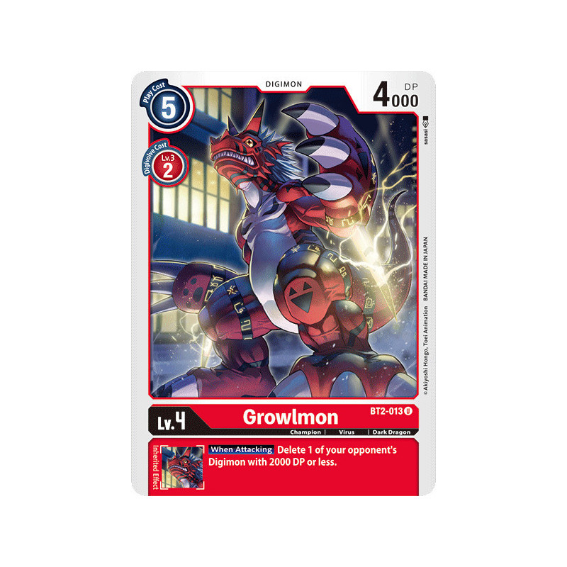 Digimon_TCG_BT2-013_Growlmon_Uncommon_Ultimate_Power_Card_Game