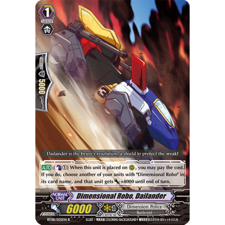Vanguard_TCG_card_BT08_025EN_R_Dimensional_Robo_Dailander_Blue_Storm_Armada