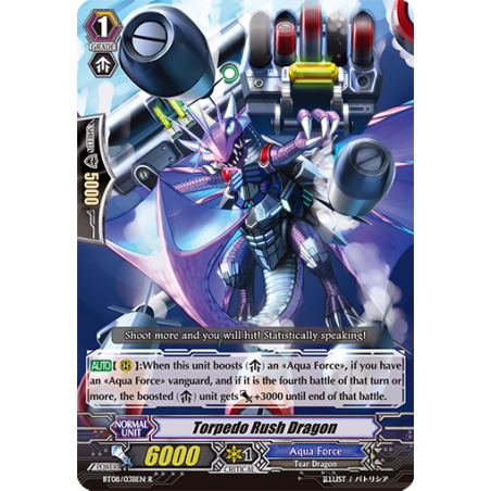 Vanguard_TCG_card_BT08_038EN_R_Torpedo_Rush_Dragon_Blue_Storm_Armada