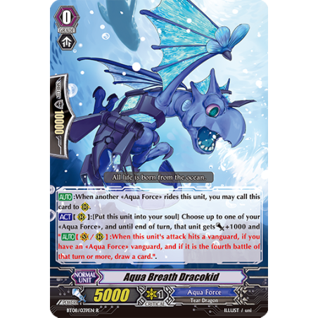Vanguard_TCG_card_BT08_039EN_R_Aqua_Breath_Dracokid_Blue_Storm_Armada
