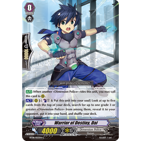 Vanguard_TCG_card_BT08_053EN_C_Warrior_of_Destiny_Dai_Blue_Storm_Armada