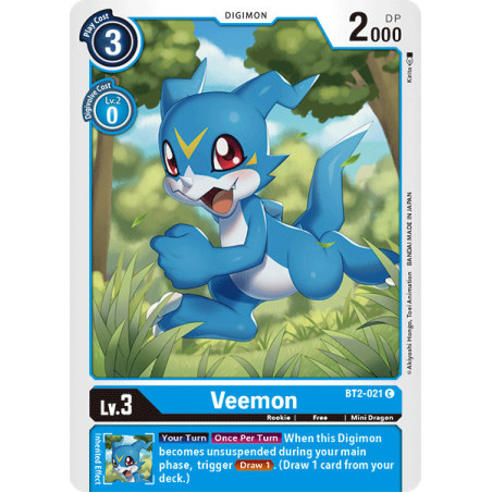 Digimon_TCG_BT2-021_Veemon_Common_Ultimate_Power_Card_Game