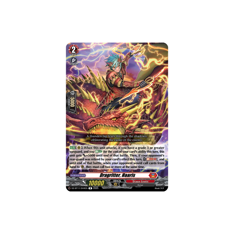 Vanguard_TCG_card_DZ-BT11_044EN_R_Dragritter_Haaris_Symphony_of_Might_Bloom