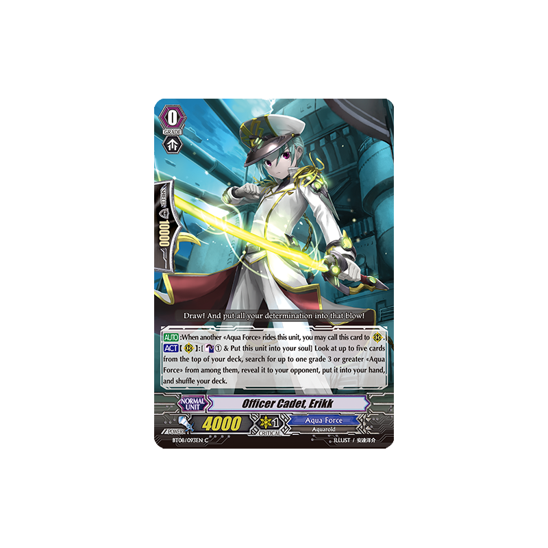 Vanguard_TCG_card_BT08_093EN_C_Officer_Cadet_Erikk_Blue_Storm_Armada